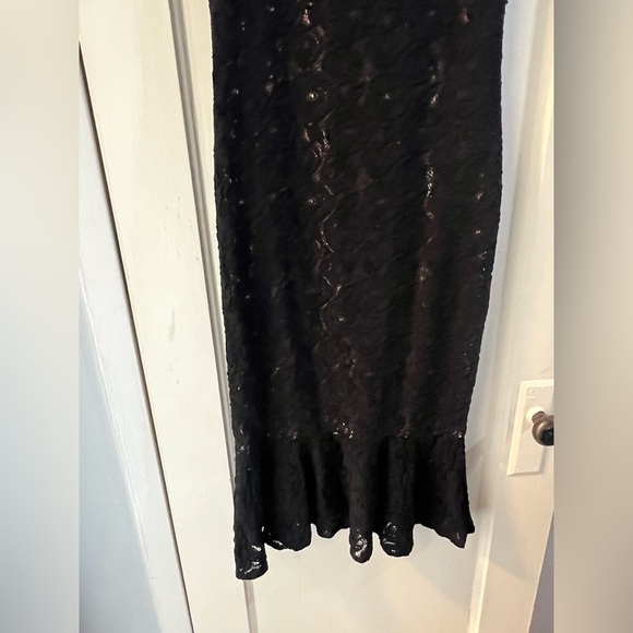 Fuzzi Black Lace Sheer Midi Dress M - Picture 9 of 10